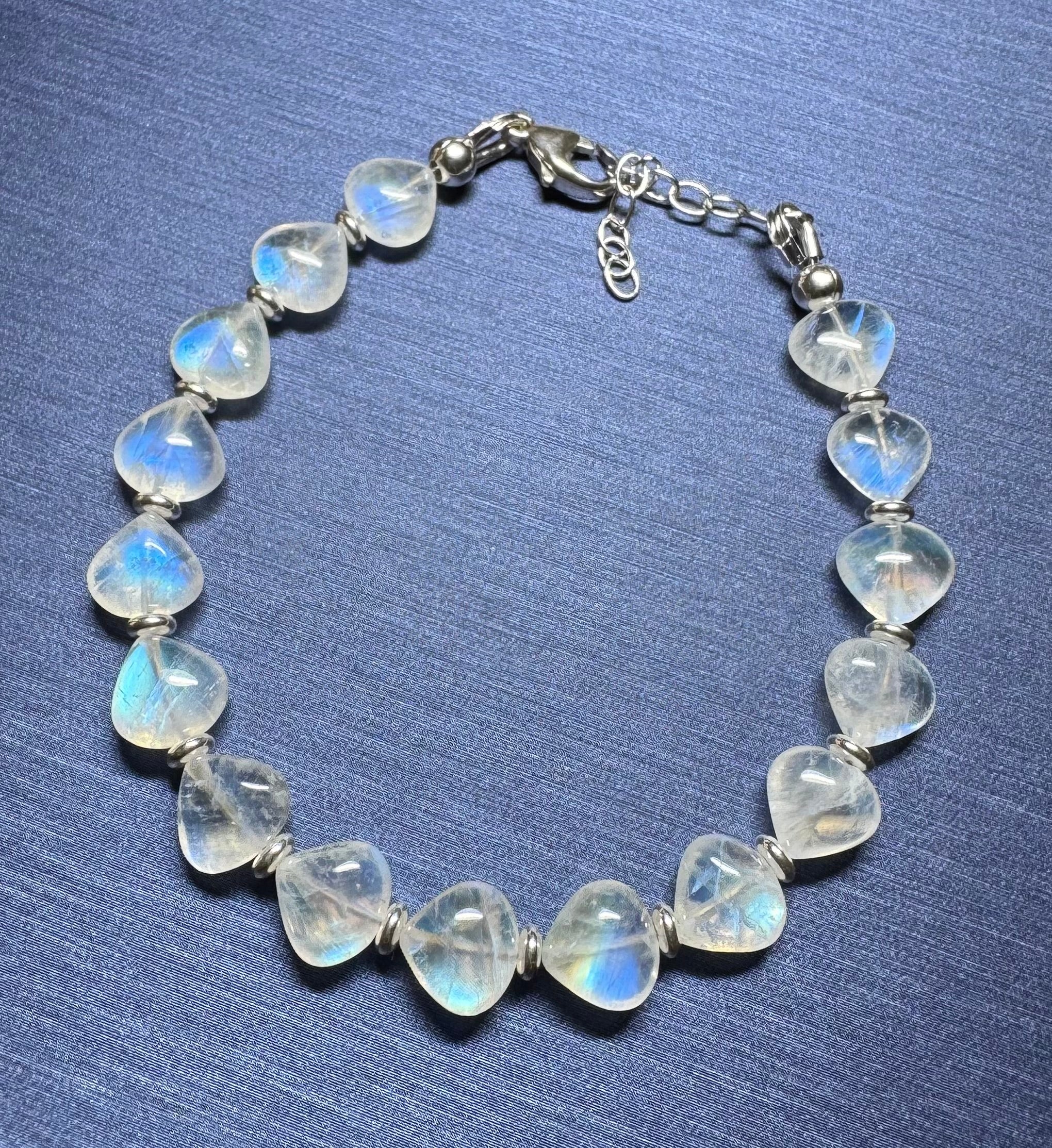 Sterling Silver High Quality Moonstone Bracelet