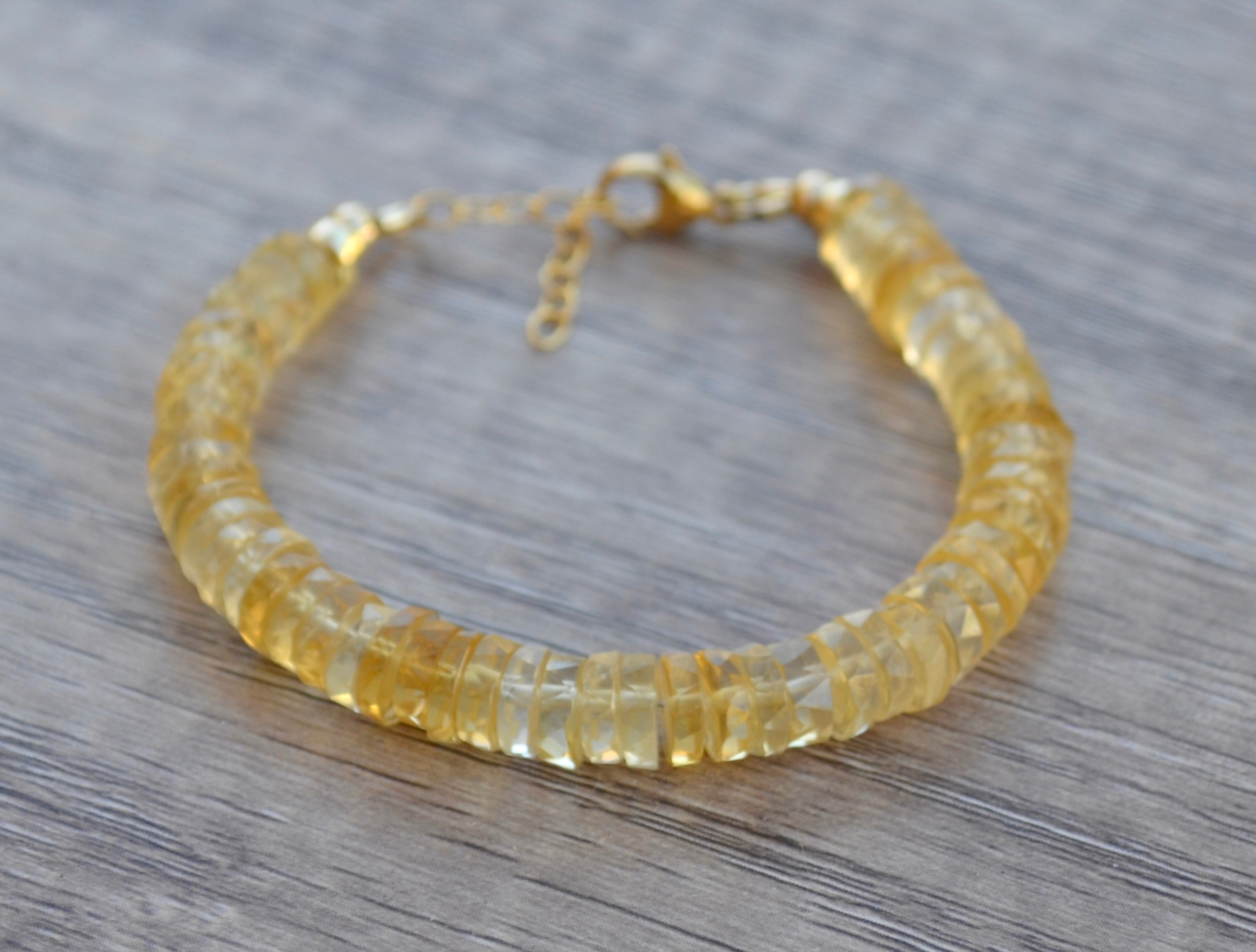 14k Gold Filled Natural Citrine Bracelet