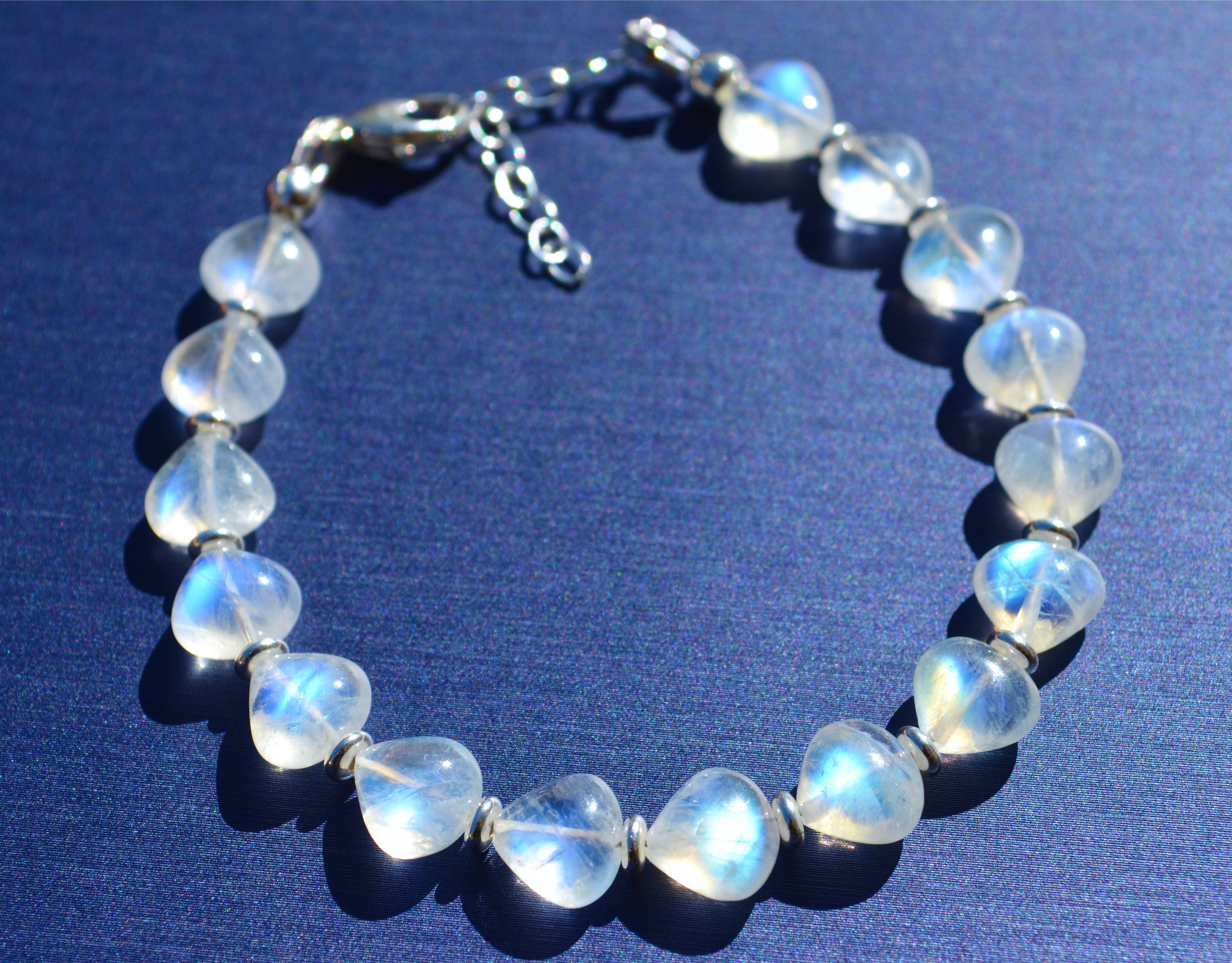 Sterling Silver High Quality Moonstone Bracelet